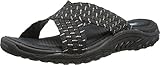Skechers Women's Reggae Rootsy Vibe Flip Flop,Black/Silver,9 M US