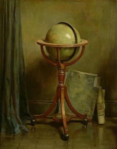 Art mural globe et cartes multicolores pour une décoration murale de salon contemporain 60x90cm