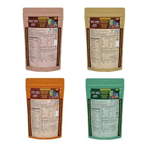 Image of Roasty Tasty Sugar Free Assorted Pack of Millet & Dryfruit Ladoo - 4 Flavours - 120g each - Orange, Cocoa, Coconut, Elaichi - 480g