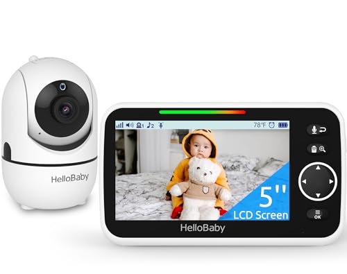 HelloBaby 5" no wifi baby monitor with pan-tilt-zoom
