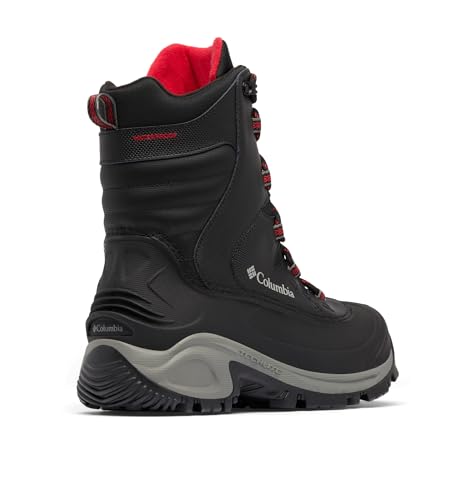 Columbia Columbia Mens Bugaboot III Waterproof Snow Boot, Black/Bright Red, 10
