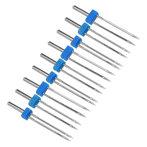 Uonlytech 9 Piezas agujas de apertura lateral agujas para coser máquina de coser aguja gemela agujas terminadas etiquetado convenientes agujas de coser agujas Herramientas de coser