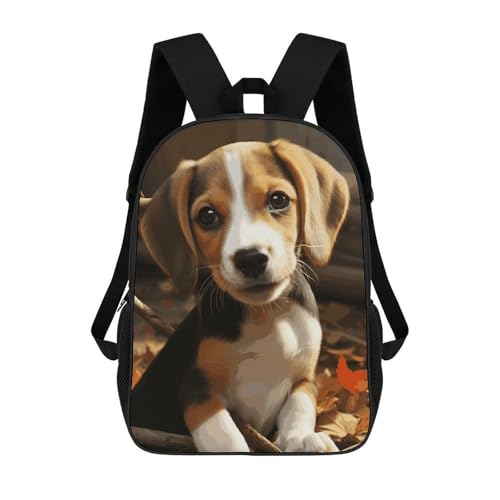 Cute Beagle Backpack Lightweight Casual Bookbag 17 Inch Work Business Backpacks Travel Daypack for Men Women