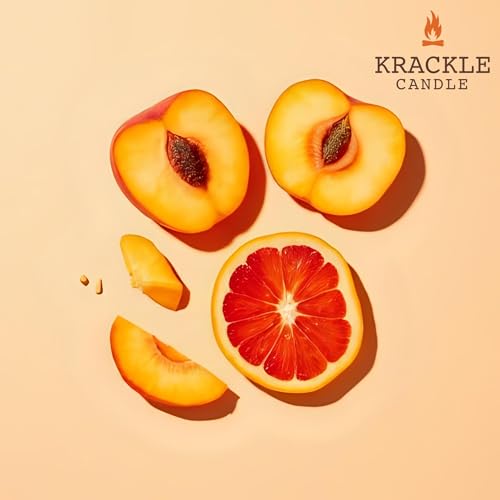 Image of Krackle Candle | Spring Break | 16 oz Scented Candle with Natural Crackling Wooden Wick | Poured in the USA | Nectarine, Apricot & Blood Orange Fragrance