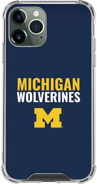 Skinit Clear Phone Case Compatible with iPhone 12 Pro Max - Officially Licensed University of Michigan M Logo Yellow Design