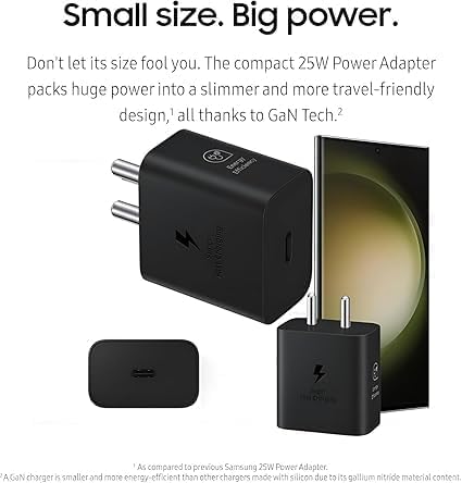 Image of Original 25W Charger USB Type C Adapter Compatible for Sam-Sung Galaxy Z Fold 5 /4 /3, Z Flip5 /4 /3, S24 /S24+ /S24 Ultra, S23 /S23+ /S23 Ultra /S23 FE S /A /M /F Series (Feb47)