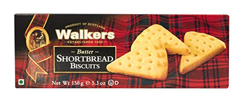 Image of Walkers Butter Shortbread Biscuits Triangles | Classic Scottish Shortbread Cookies | Eggless, No Added Preservatives, No Artificial Colors or Flavours, 5.3 oz / 150g (Pack of 3)