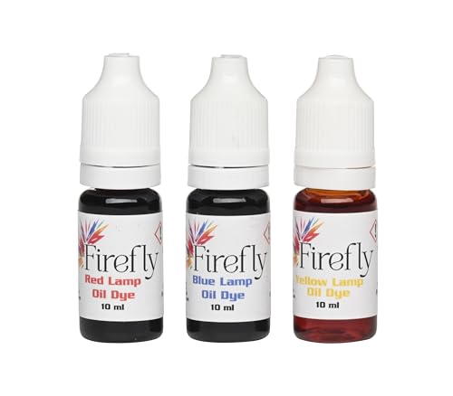 Firefly Fuels Lamp Oil Dye – Multi Color Drops for Paraffin or Tiki Torch Fuel - Custom-Colored Lamp Oils for Holiday Decor, DIY Projects, and Liquid Light Effects – 3 x 10ml Bottles