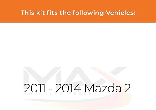 Miniatura 2 de Max Advanced Brakes Kit de freno delantero para 2011 2012 2013 2014 Mazda 2 repuesto Premium OE discos de freno de disco y pastillas de freno de