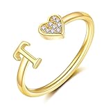 VERSTELLBARE RINGE für DAMEN: Die Größe der Herz-Anfangsringe ist verstellbar und passt leicht und bequem auf alle Fingergrößen. Der Herzring hat einen Öffnungsdurchmesser von 18 mm und eine Breite von 1-2 mm. Der Anfangsbuchstabenring verwendet ein offenes stapelbares Design, das sich für Damen, Teenager-Mädchen, Mädchen und Frauen eignet. Sie müssen sich keine Sorgen machen, dass der Buchstabenring nicht auf Ihre Finger passt.