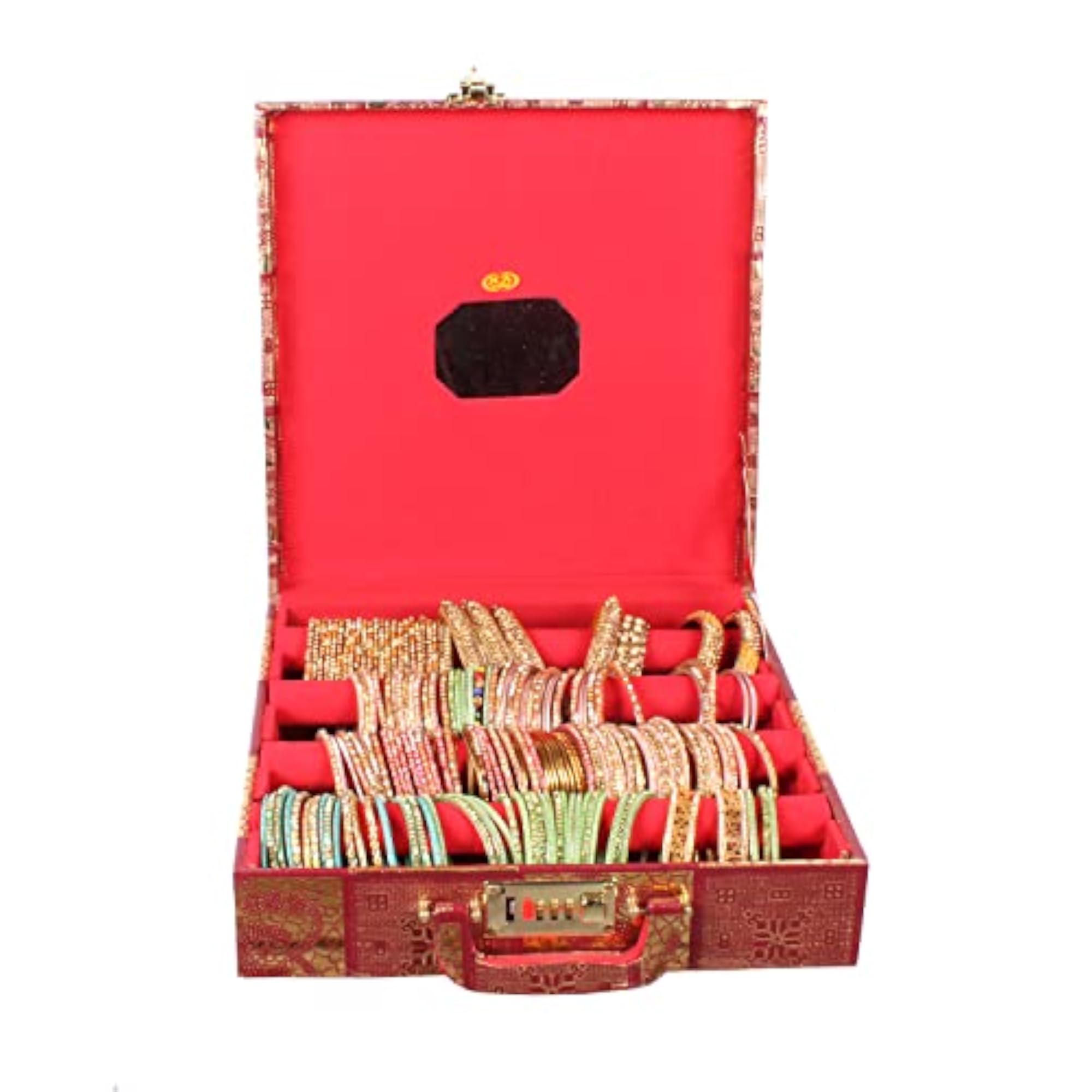 Wooden Bangle Storage Box with Magnetic Lock System