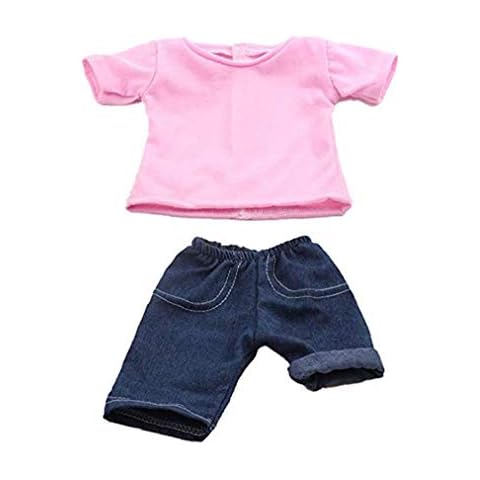 Doll Casual T-Shirt Jeans 2 Piece Set Doll Outfit Clothes for 18" Dolls Premium Quality Apparel Cover