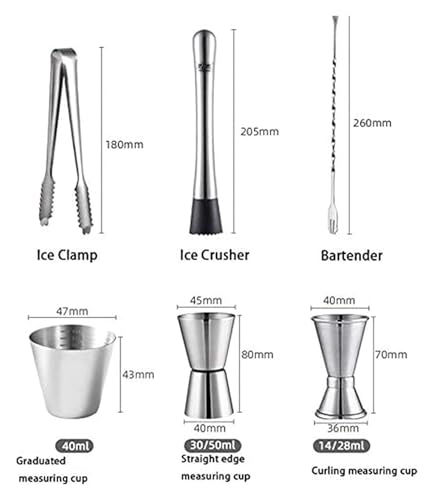 Set de Coctelera y Kit de Bartender Acero Inoxidable 550 ml miniatura 2