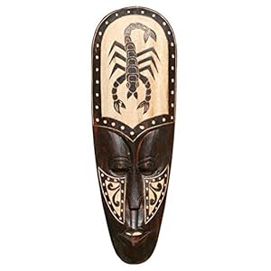 Mooie 50 cm houten wandmasker schorpioen dier Afrika masker 62