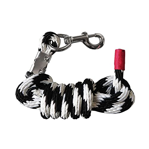 Cuerda De Plomo, Cabezada para Caballos,Cuerda De Plomo De Poliéster Blanco Y Negro,Cuerda De Guía para Caballo, Cabezadas De Cuadra para Caballos,Caballos Accesorios(Size:3.5m/11.4ft) Cover