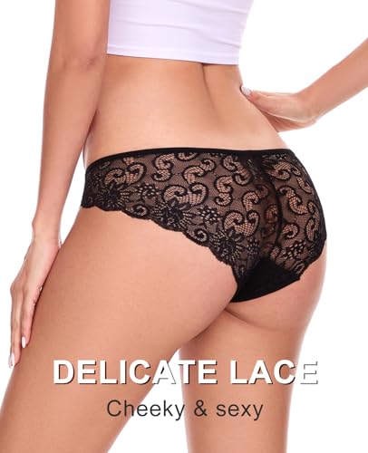 Image of Sunm Boutique Sexy Underwear for Women, Cheeky Lace Women's Panties, Breathable Bikini for Ladies