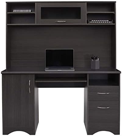 Realspace® Pelingo 56"W Desk with Hutch, Dark Gray