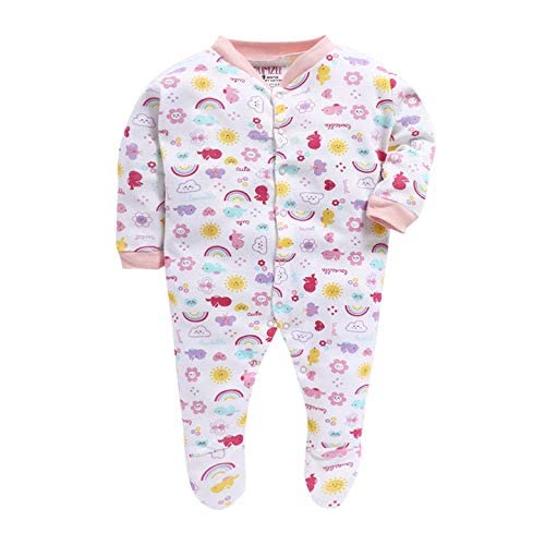 Image of Pooja Baby Rompers Sleepsuit Kid's Cotton All Over Print Night Suits Pack of 3