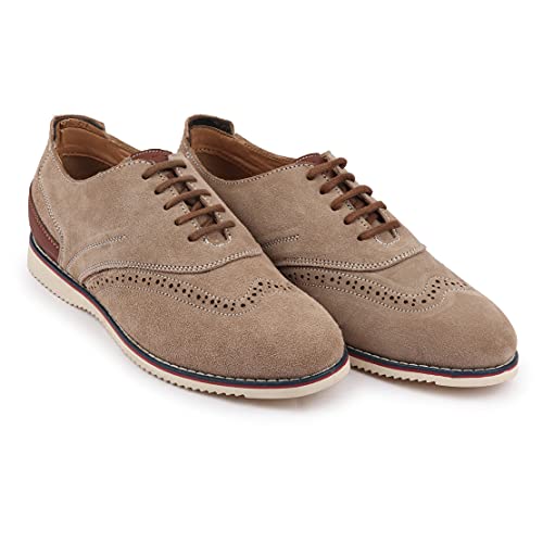 Image of FAUSTO Men's Suede Leather Oxford Casual Shoes