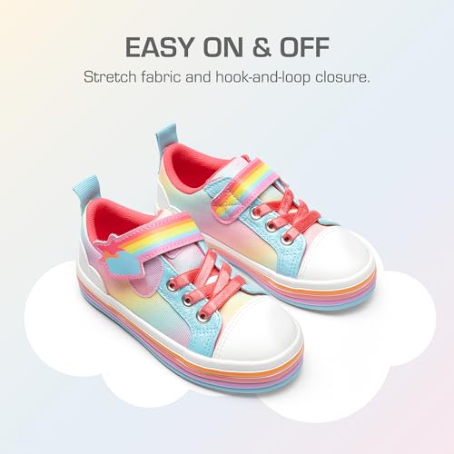 DREAM PAIRS Girls Rainbow Shoes School Sneakers,Blue,12 Little Kid - image 4