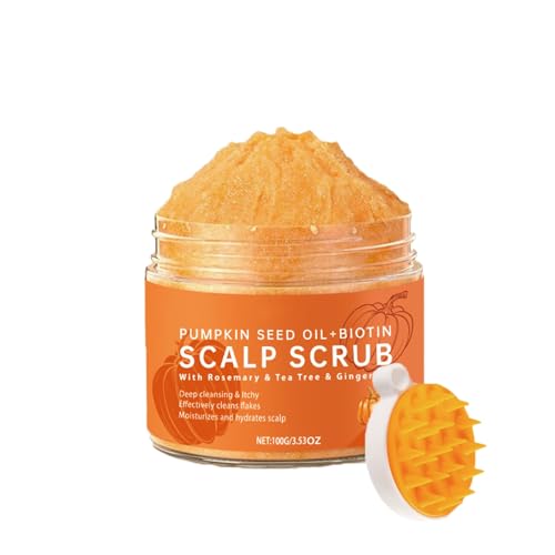 Exfoliante para el Cuero Cabelludo - Exfoliante con Aceite de Semilla de Calabaza, Limpieza Profunda y Antipicazón, Elimina Eficazmente la Caída, Hidrata e Hidrata el Cuero Cabelludo (1Pc)