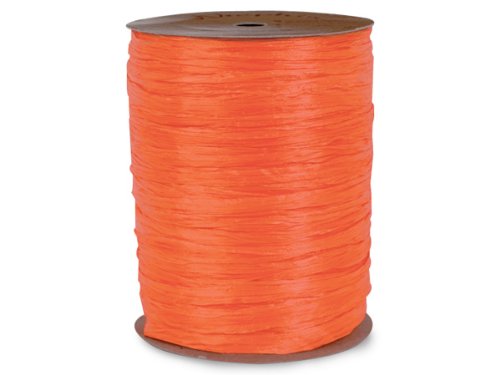Orange Matte Raffia Ribbon, 1/4