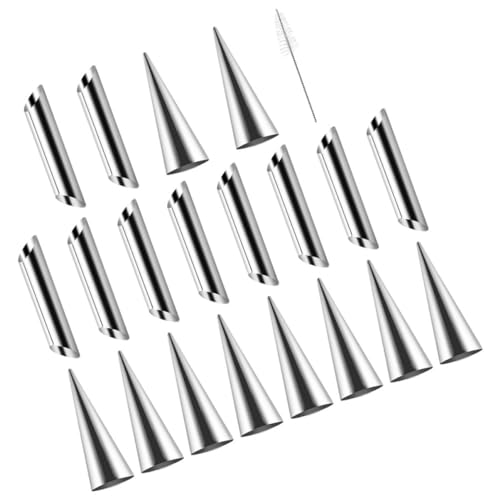 Mikinona 1set Stainless Steel Pastry Cream Horn Molds Baking Tool for Croissants Appetizers Reusable Horns Molds for Making Storage for Baking Enthusiasts