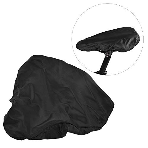 Alomejor Bicycle Saddle Waterproof Cover Polyester Bike Seat Cover Elastic Bike Rain Cover for Rain-proof Dust Resistant(Black)