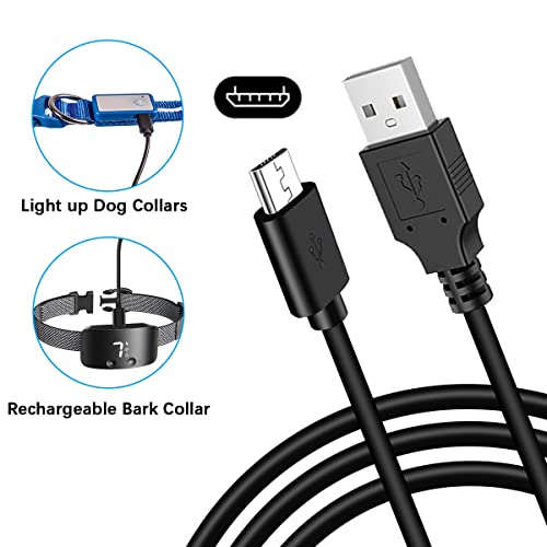 Led Light Up Dog Bark Collar Micro Usb Charger Cord-Charging Cable,Dog Training Shock Collar Charger Replacement Compatible For Nbju Patpet Bousnic Blazin Dog Care Invirox Barking Shock Collar Adapter #TOP3