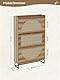 FiveWillowise Rattan Schuhschrank mit 3 Klappen, Freistehender Schuhkipper Schmaler mit Ablageflächen und Metallbeinen, Schuhaufbewahrung Holz Schuhkommode für Eingang, Flur, Foyer, 80x24x135,4 cm