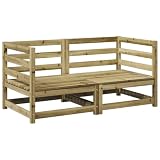 Questo set di divano da giardino in legno di pino massiccio offre una seduta stabile e durevole per il tuo spazio esterno.