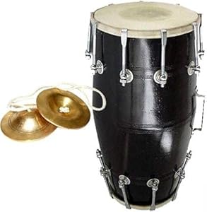 Apex musicals indian flock handmade redwood dholak drum music instrument professinal home dholak blue color