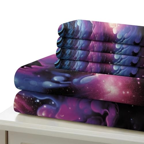 Housses de couettes galaxie 3D parure de lit microfibre grand format