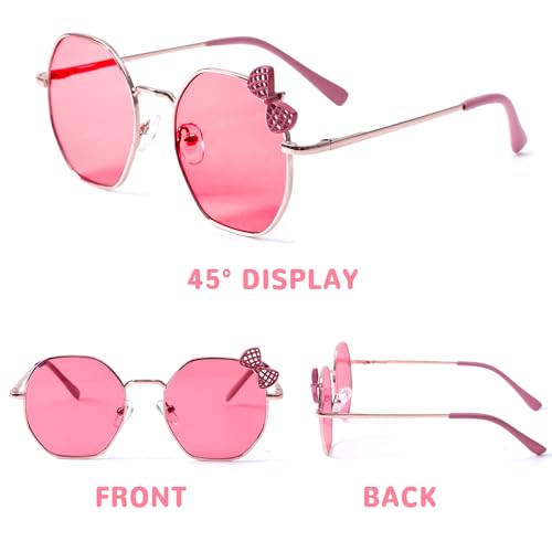Girls Kids Sunglasses UV 400 Protection, Cute Cat Eye Style with Sparkle Frame, Flexible & Durable2
