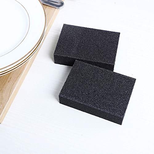 Image of uxcell 10pcs Scouring Pad Non-Scratch Scouring Sponge Scrub Pads 4 inch x 2.8 inch For Scouring Kitchen, Dishwashing, Black