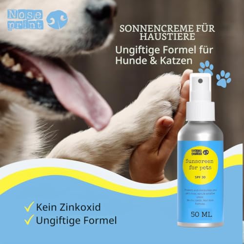 Noseprint SPF 30 Sonnenschutz für Haustiere, 30 ml, feuchtigkeitsspendende Sonnencreme für Hunde und Katzen, ungiftige Formel, Nase für Hunde, Balsam
