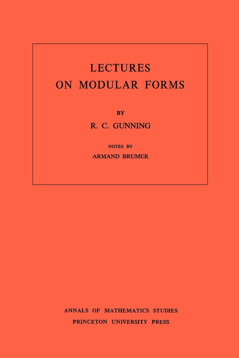 Lectures on Modular Forms. (AM-48) (Annals of Mathematics Studies, 48)