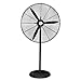 DUHFQ Sunny Fans 3-stufiger Standventilator mit oszillierendem Mesh-Sicherheitsgitter/Industrieventilator/großer Ventilator/mechanische Steuerung für Fabriken/gewerblich/29,5 Zoll – Schwarz/Rot