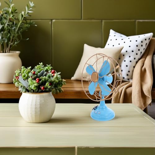 Ventilateur vintage en fer Uonlytech | Objet décoratif rétro pour bureau - 7