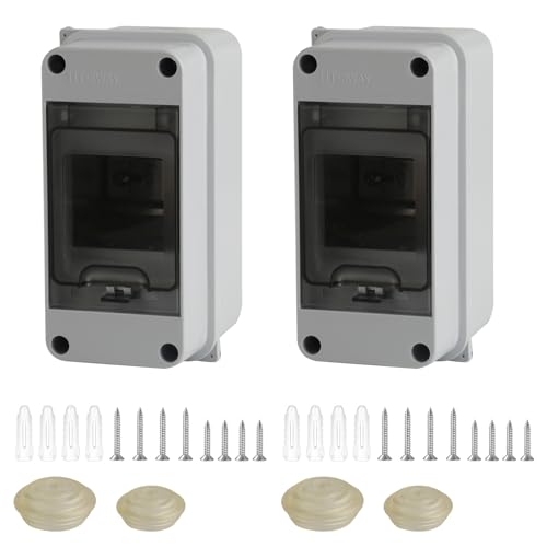 2 Pcs Coffret Electrique Etanche Exterieur IP65, 3 Modules Boîte de Distribution, Boitier Electrique Etanche Exterieur, Coffret à Fusibles en Saillie 1...