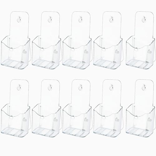 Niciksty 10 Porta Folletos de Acrílico Transparente A6 para Pared o Mesa – Soporte para Folletos, Menú, Revistas, Panfletos y Volantes
