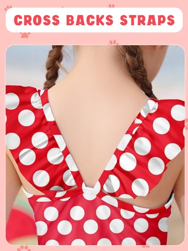 Image of Girls One Piece Swimsuits Toddler Cute Ruffle Bathing Suits Quick Dry Beach Swimwear Size 2-7 Years