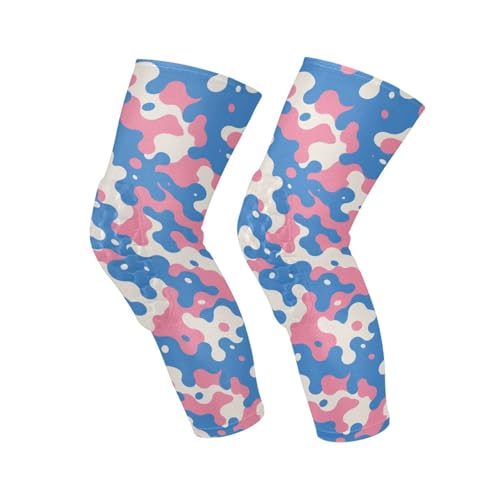 JUNZAN Camo Beige Blue Basketball Knee Pads for Youth Kids Wrestling Knee Pads with Sleeves Sport Kneepads for Volleyball Football