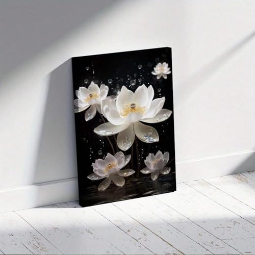 Cadre interne peinture florale blanche pour sublimer un mur vide