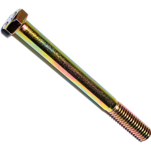 Image of 5 /16-24 x 5 Hex Cap Screws Grade 8 Fine, Yellow Zinc - Pack of 5