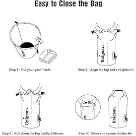 Unigear Dry Bag Waterproof, Floating and Lightweight Bags for Kayaking, Boating, Fishing, Swimming and Camping with Waterproof Phone Case (Pale Yellow, 10L)