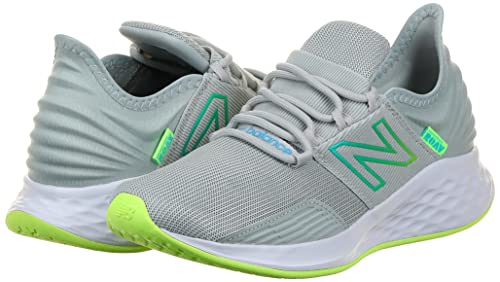 Image of New Balance Kid's Fresh Foam Roav V1 Lace-up Running Shoe, Brighton Grey /Bleached Lime Glo /Summer Aqua, 1 Little Kid
