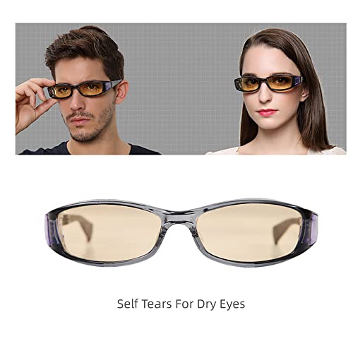 Image of Dry Eyes Relief Eyeglasses, Blue Light Blocking, Moisture Chamber Glasses, Computer Reading /Gaming /TV /Phones Glasses for Men /Women, Anti Eyestrainfor Indoor (Black)