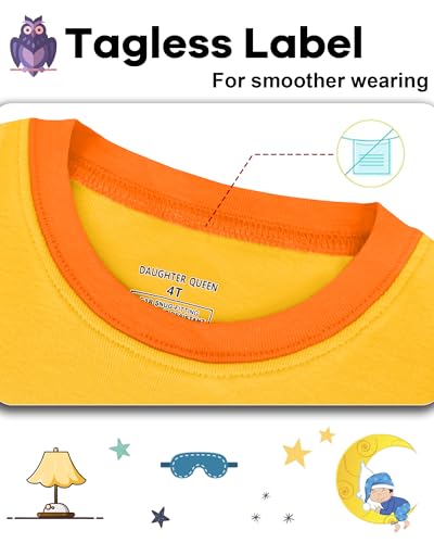 Image of DAUGHTER QUEEN Boys Pajamas 4 Pieces Long Set 100% Cotton Sleepwear Size 18 Months-12 Years