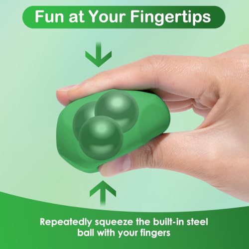 2 Pack Stress Balls for Adults – Silicone Fidget Toys with Steel Beads for Sensory Stimulation & Stress Relief – Portable Squishy Squeeze Balls for Hand Exerciser Prize Box Party Favors,Green by Olaivy - Used condition - Image 4